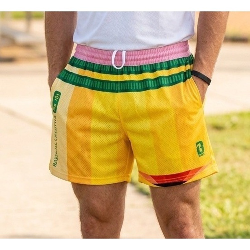 Baseball Lifestyle 101 Adult Pencil 5" Shorts, XL, New